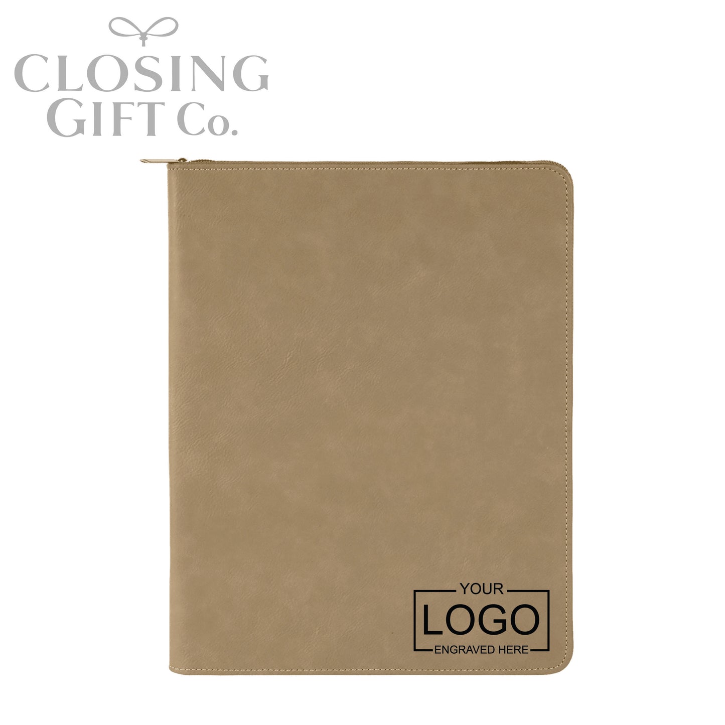 CUSTOM ENGRAVED ZIPPER PORTFOLIO WITH NOTEPAD