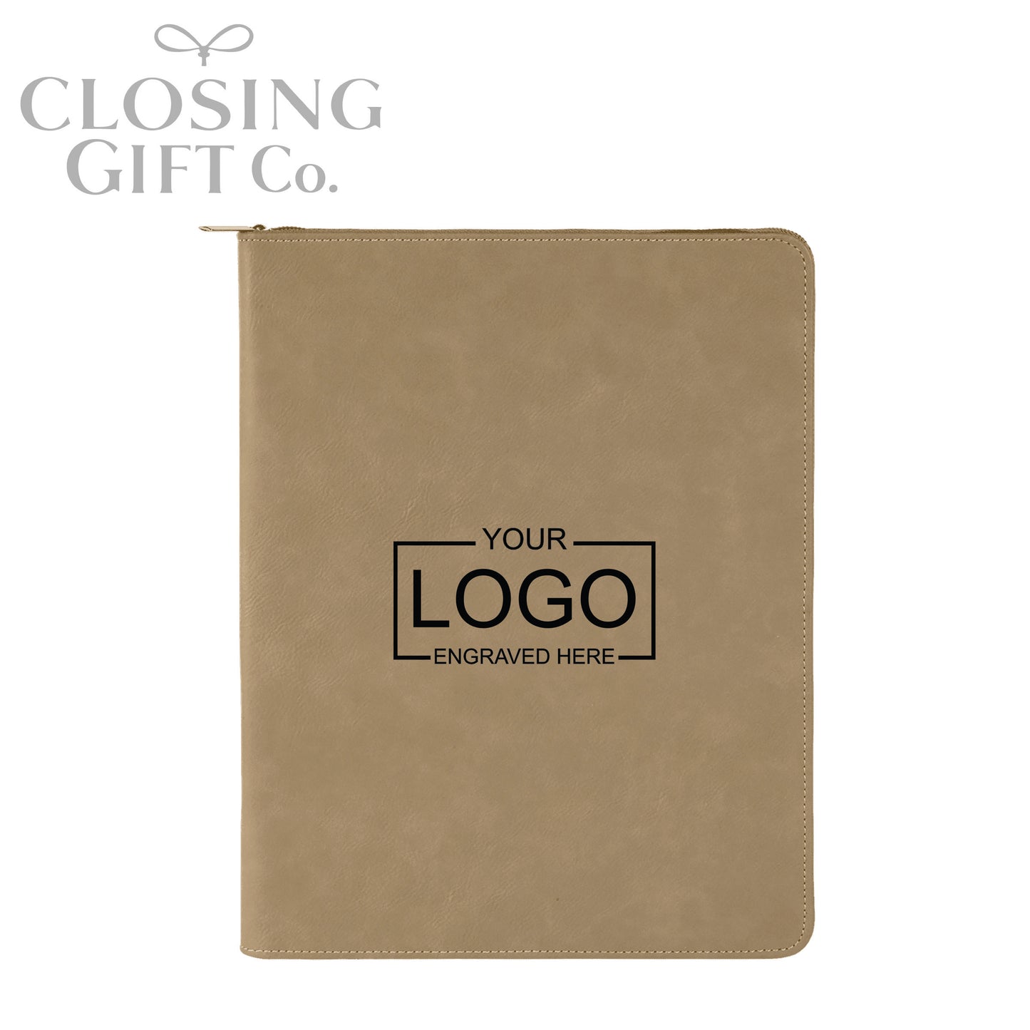 CUSTOM ENGRAVED ZIPPER PORTFOLIO WITH NOTEPAD