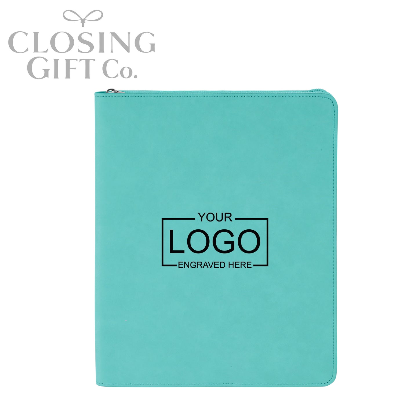 CUSTOM ENGRAVED ZIPPER PORTFOLIO WITH NOTEPAD