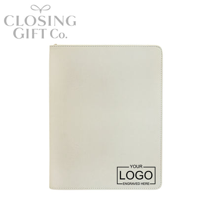 CUSTOM ENGRAVED ZIPPER PORTFOLIO WITH NOTEPAD