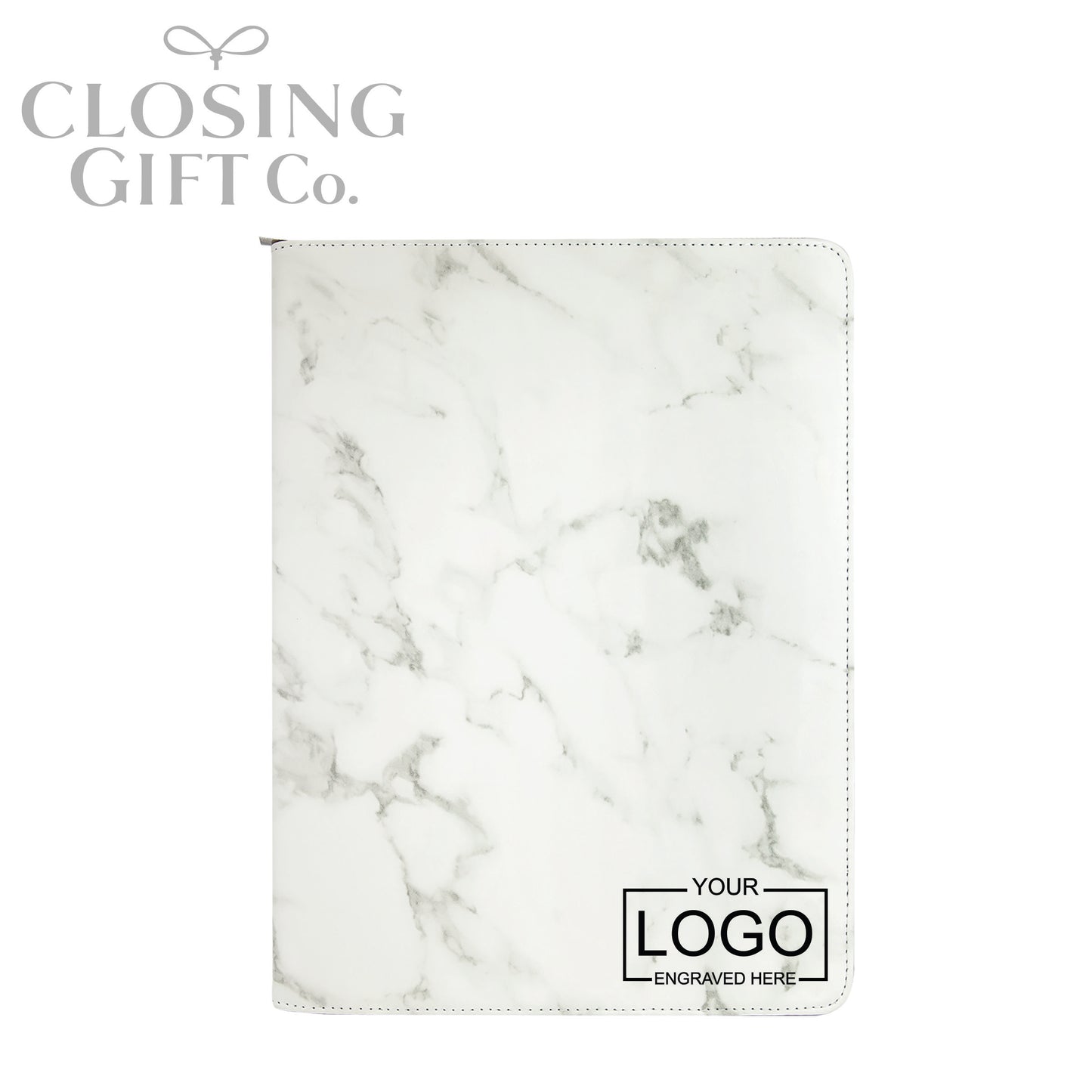 CUSTOM ENGRAVED ZIPPER PORTFOLIO WITH NOTEPAD