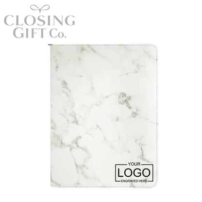 CUSTOM ENGRAVED ZIPPER PORTFOLIO WITH NOTEPAD