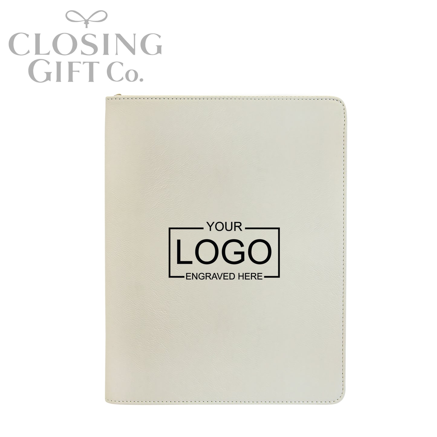 CUSTOM ENGRAVED ZIPPER PORTFOLIO WITH NOTEPAD