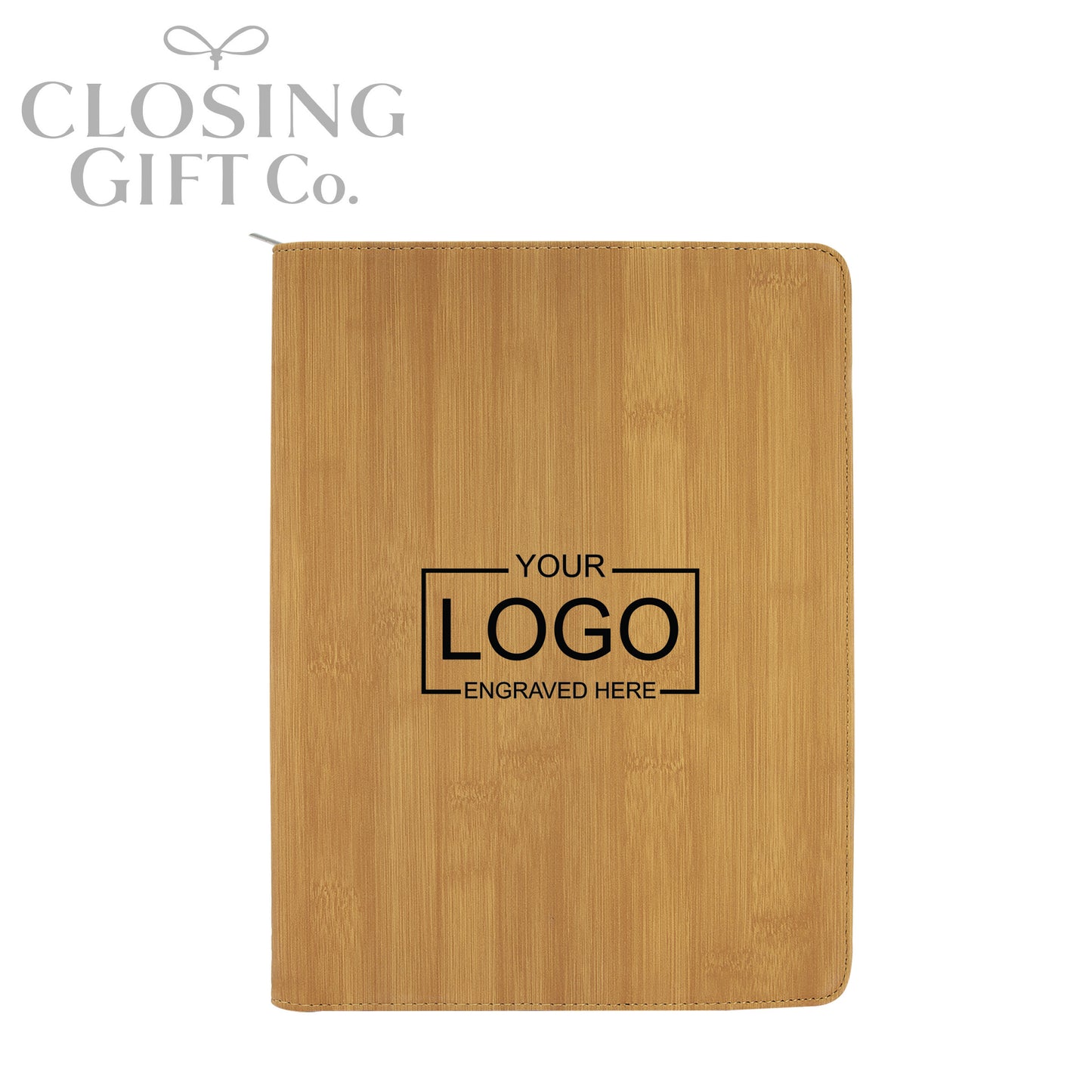 CUSTOM ENGRAVED ZIPPER PORTFOLIO WITH NOTEPAD