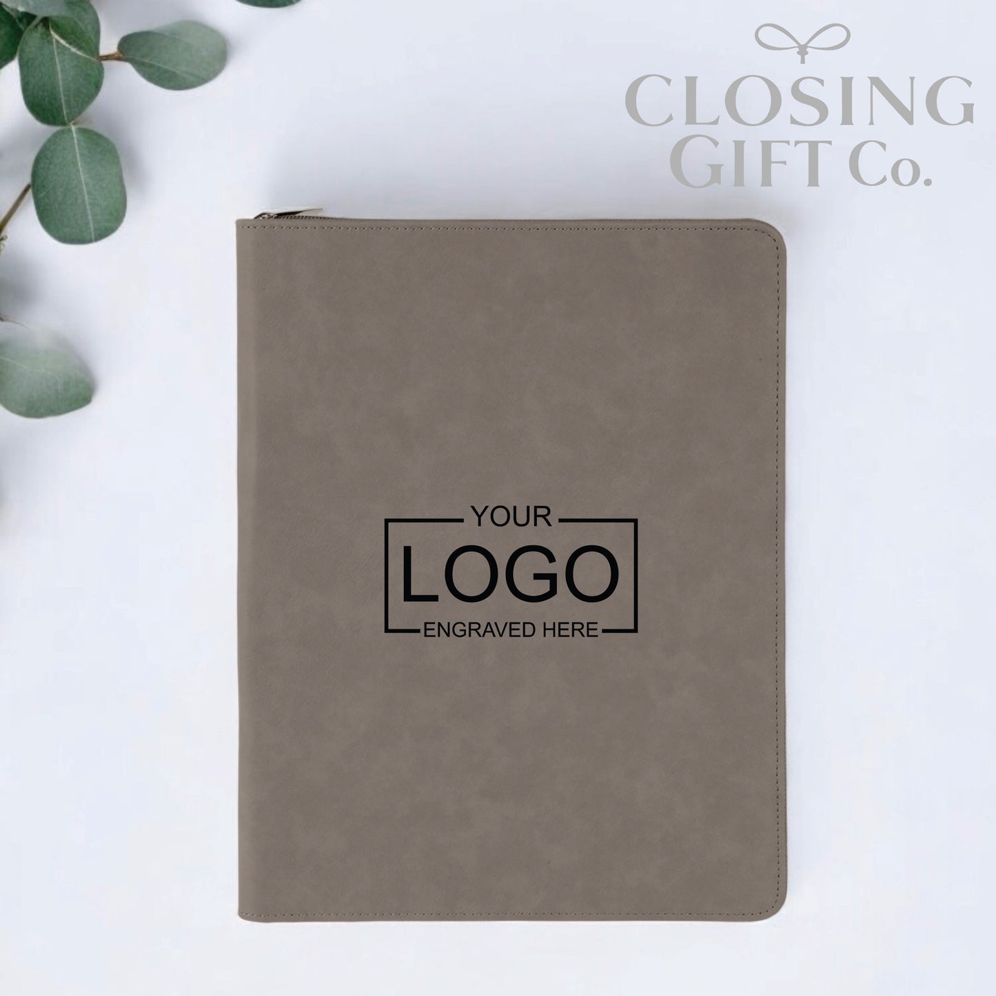 CUSTOM ENGRAVED ZIPPER PORTFOLIO WITH NOTEPAD