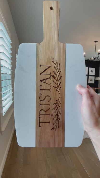 CUSTOM CLOSING GIFT BASKET SET - ACACIA WOOD & MARBLE