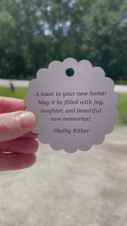 CUSTOM ENGRAVED SCALLOP SHAPE ACRYLIC GIFT TAG