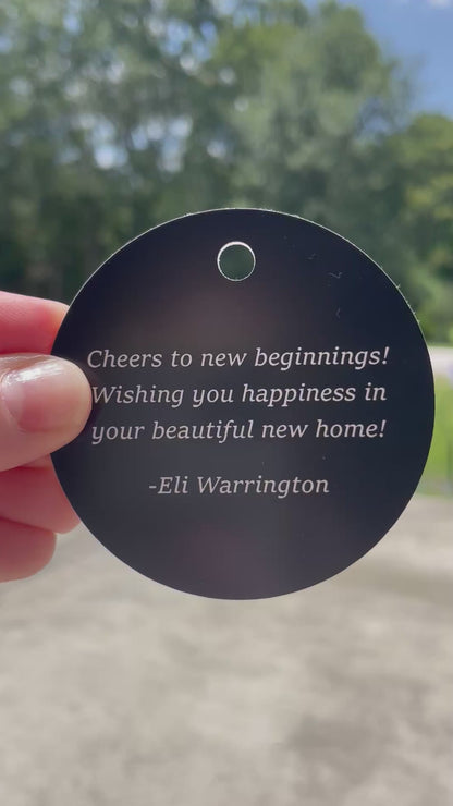 CUSTOM ENGRAVED ROUND SHAPE ACRYLIC GIFT TAG