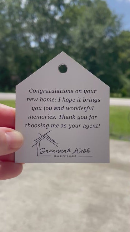CUSTOM ENGRAVED HOME / HOUSE SHAPE ACRYLIC GIFT TAG